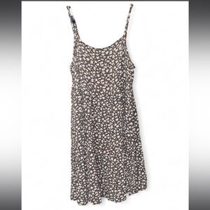 American Eagle Outfitters Babydoll Dark Green Floral Dress